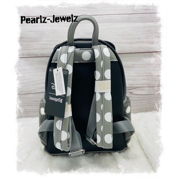 Loungefly Disney Minnie Mouse Vintage Black White Gray Polka Dots Backpack NWT main image 5